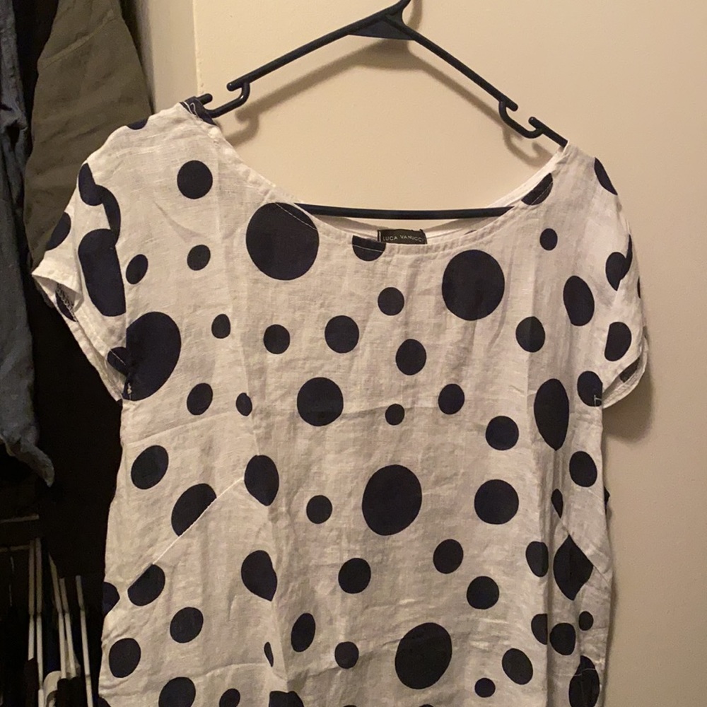 Luca Vanucci linen polka dot dress